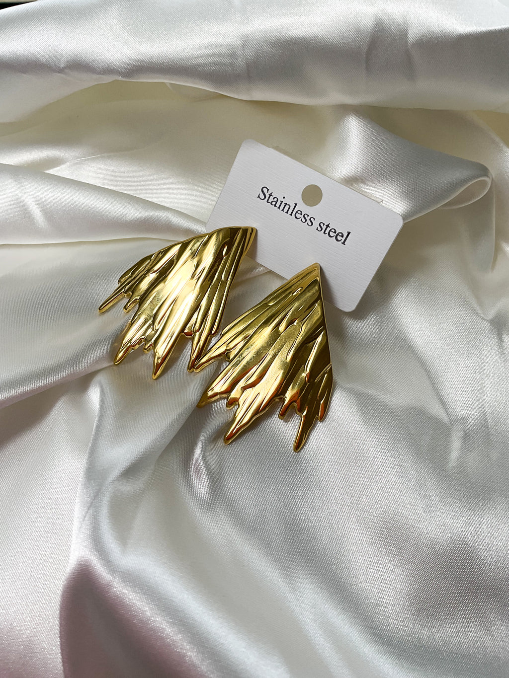 Boucles d'oreilles en métal en forme d'aile