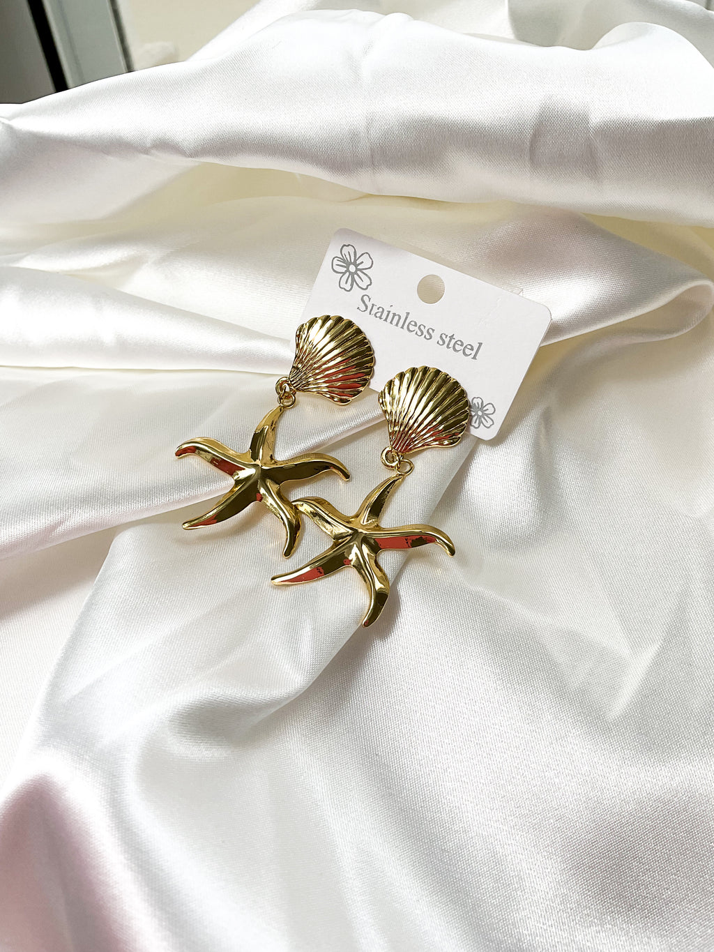 Boucles d'oreilles de plage marine plaquée or