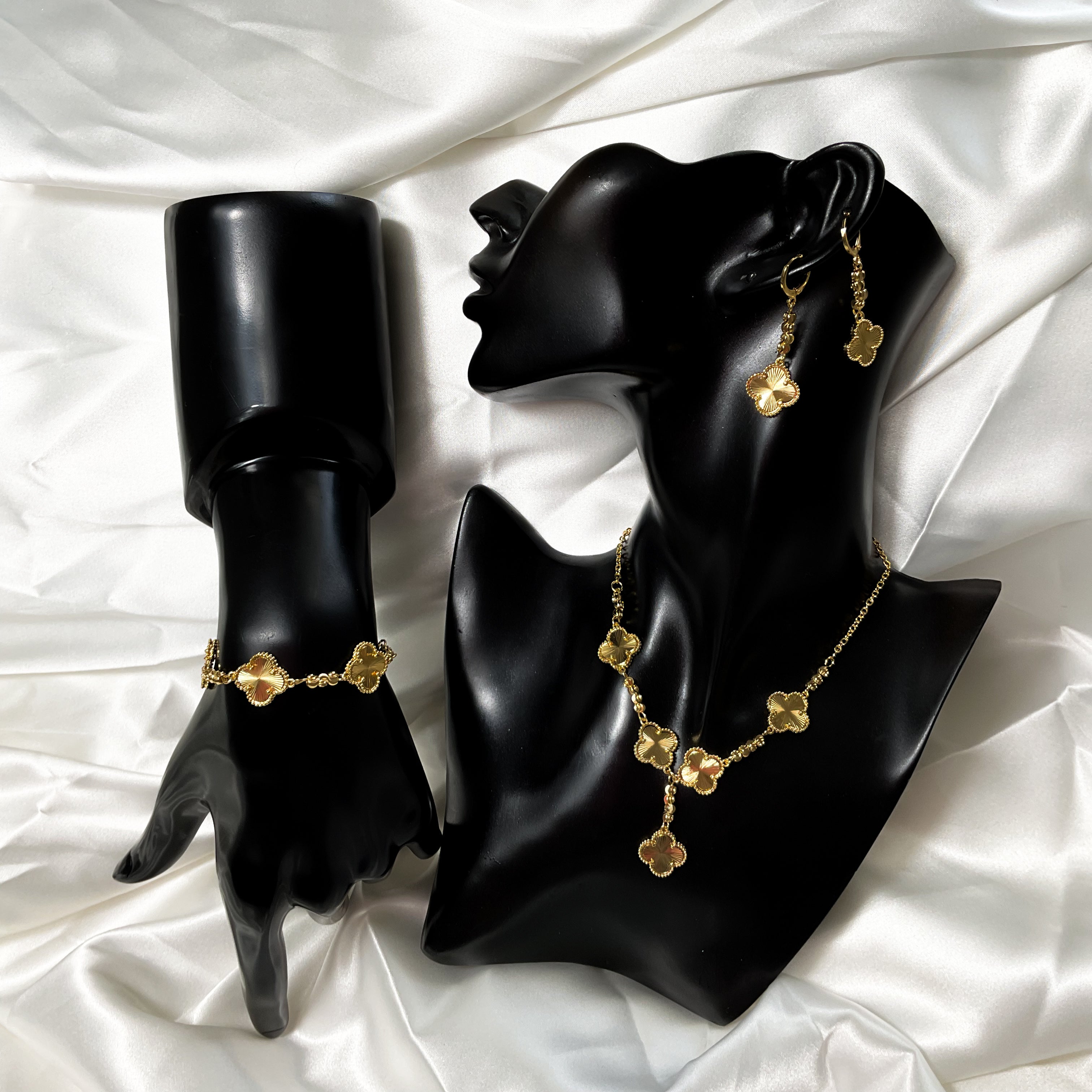 Parure trio "Trèfle d’Or"